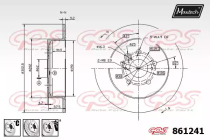 Тормозной диск MAXTECH 861241.6980