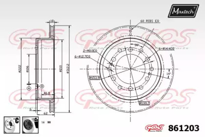 Тормозной диск MAXTECH 861203.6060