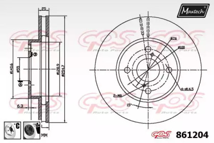 Тормозной диск MAXTECH 861204.6060