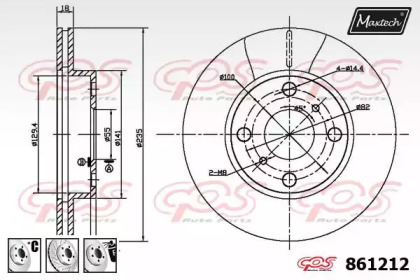 Тормозной диск MAXTECH 861212.6880