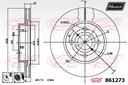 Тормозной диск MAXTECH 861273.6060