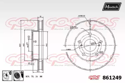 Тормозной диск MAXTECH 861249.6060