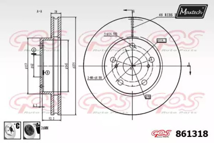 Тормозной диск MAXTECH 861318.6060