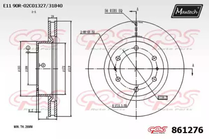 Тормозной диск MAXTECH 861276.0000