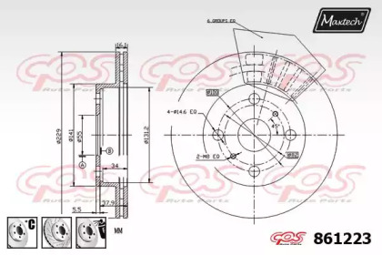 Тормозной диск MAXTECH 861223.6980