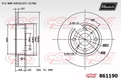 Тормозной диск MAXTECH 861190.0000