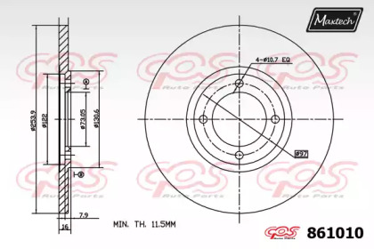 Тормозной диск MAXTECH 861010.0000