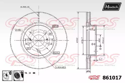 Тормозной диск MAXTECH 861017.6060