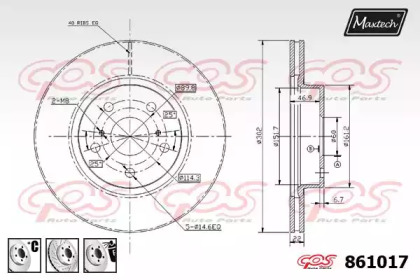 Тормозной диск MAXTECH 861017.6880