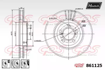 Тормозной диск MAXTECH 861125.6980