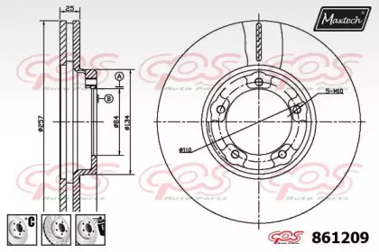 Тормозной диск MAXTECH 861209.6880