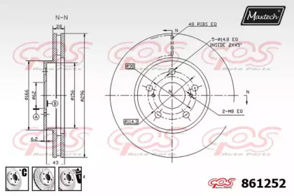 Тормозной диск MAXTECH 861252.6980