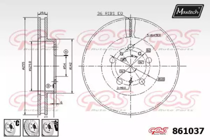 Тормозной диск MAXTECH 861037.6880