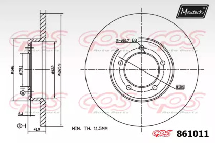 Тормозной диск MAXTECH 861011.0000