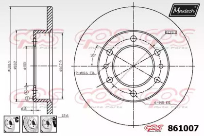 Тормозной диск MAXTECH 861007.6880