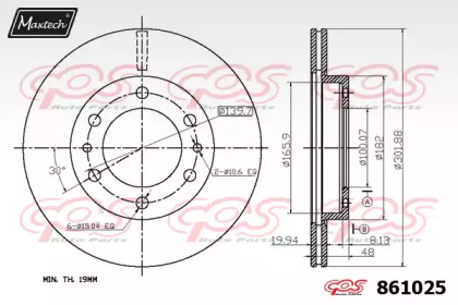 Тормозной диск MAXTECH 861025.0000