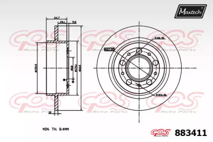 Тормозной диск MAXTECH 883411.0000