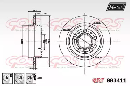 Тормозной диск MAXTECH 883411.6980