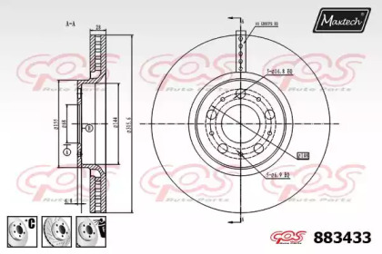 Тормозной диск MAXTECH 883433.6980