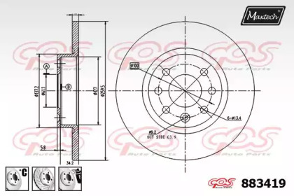 Тормозной диск MAXTECH 883419.6880