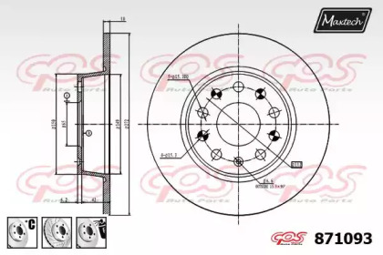 Тормозной диск MAXTECH 871093.6980