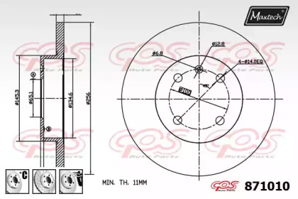 Тормозной диск MAXTECH 871010.6980