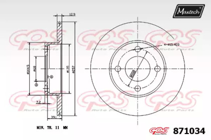 Тормозной диск MAXTECH 871034.0000