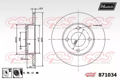 Тормозной диск MAXTECH 871034.6060