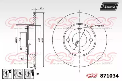 Тормозной диск MAXTECH 871034.6980