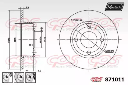 Тормозной диск MAXTECH 871011.6880