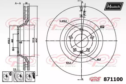 Тормозной диск MAXTECH 871100.6980