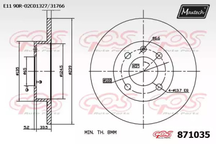 Тормозной диск MAXTECH 871035.0000