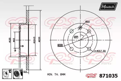 Тормозной диск MAXTECH 871035.6060