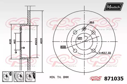 Тормозной диск MAXTECH 871035.6980