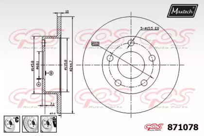 Тормозной диск MAXTECH 871078.6880