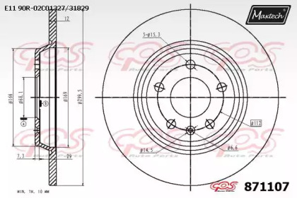 Тормозной диск MAXTECH 871107.0000