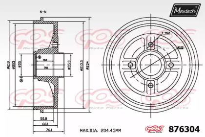 Тормозный барабан MAXTECH 876304.0000