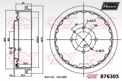 Тормозный барабан MAXTECH 876305.0000