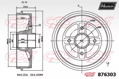 Тормозный барабан MAXTECH 876303.0000