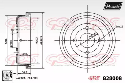 Тормозный барабан MAXTECH 828008.0080