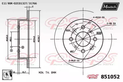 Тормозной диск MAXTECH 851052.0080