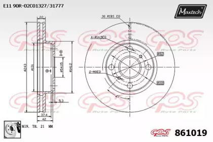 Тормозной диск MAXTECH 861019.0080