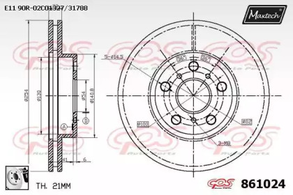 Тормозной диск MAXTECH 861024.0080