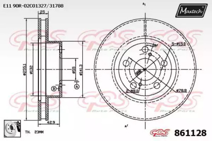 Тормозной диск MAXTECH 861128.0080