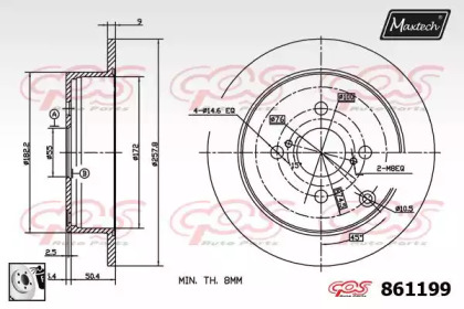 Тормозной диск MAXTECH 861199.0080