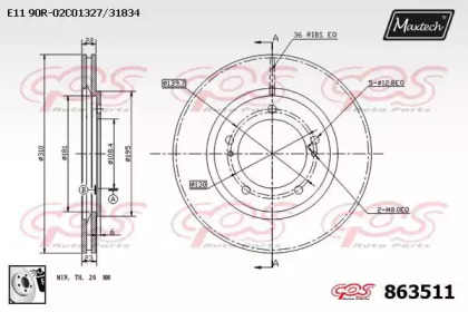 Тормозной диск MAXTECH 863511.0080