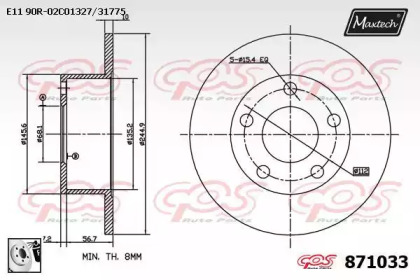 Тормозной диск MAXTECH 871033.0080