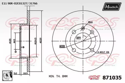 Тормозной диск MAXTECH 871035.0080