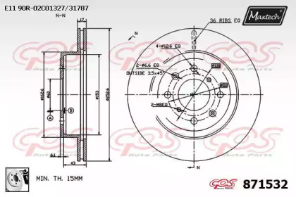 Тормозной диск MAXTECH 871532.0080