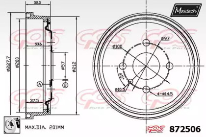 Тормозный барабан MAXTECH 872506.0080